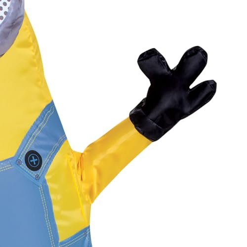 Disguise Bob Inflatable Minion Costume for Kids, Official Minions Halloween Costume, Blow Up Jumpsuit with Fan, Child Size (up to 7-8)