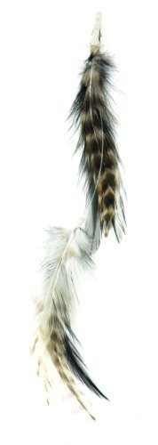 Designer Feathers 12744 Feather Hair Extension, White Hackle Feathers, 1 piece