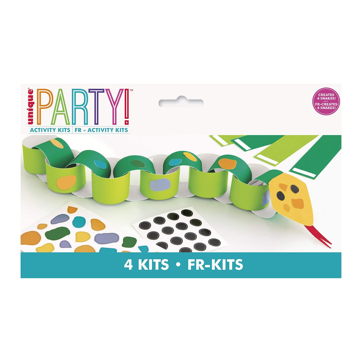 Unique Snake DIY Paper Chain Craft Kit (Pack of 4) - Fun &amp; Easy-to-Make Activity for Kids and Adults