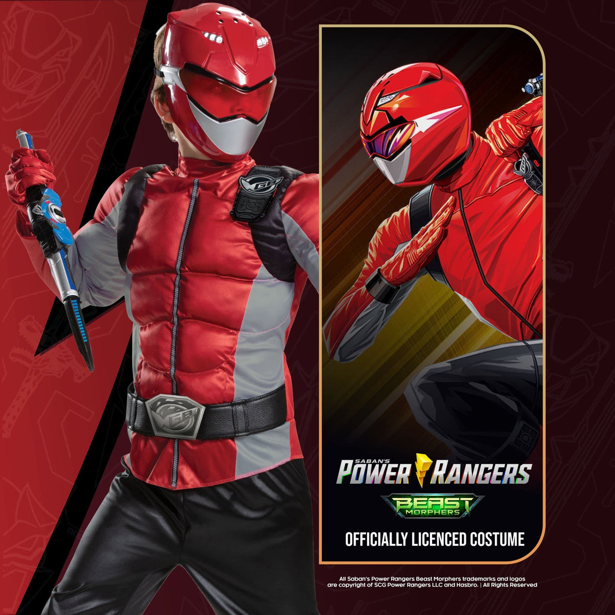 Red Ranger Beast Morphers Classic Muscle Child Costume