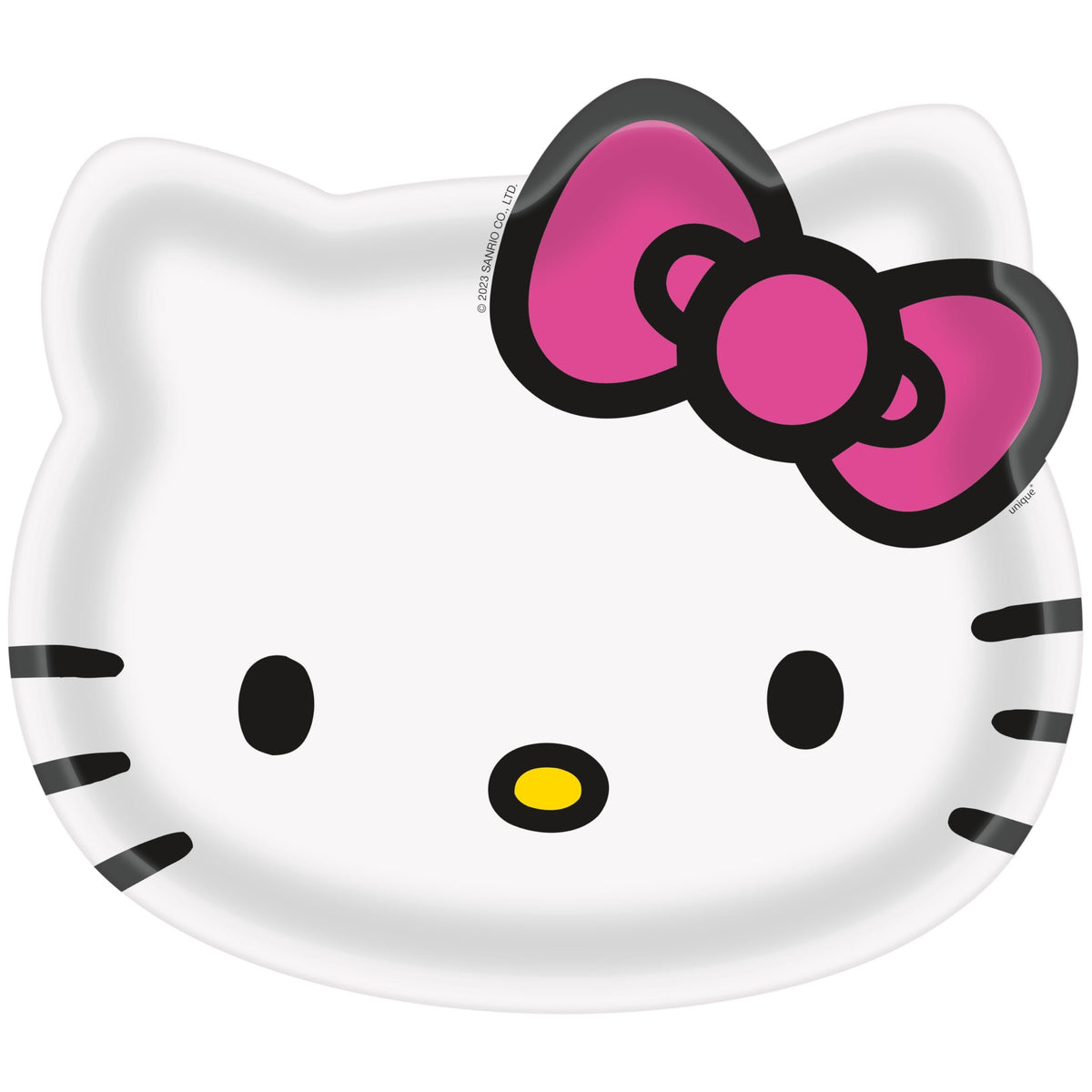 Unique White Hello Kitty Shaped Paper Plates - 8.50&quot; x 7.38&quot; (Pack of 8) - Fun Character Design, Perfect for Kids&#39; Birthday Parties and Themed Celebrations