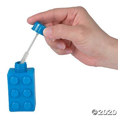 Brick Party Bubble Bottles (set of 12) Block Party Favors and Supplies