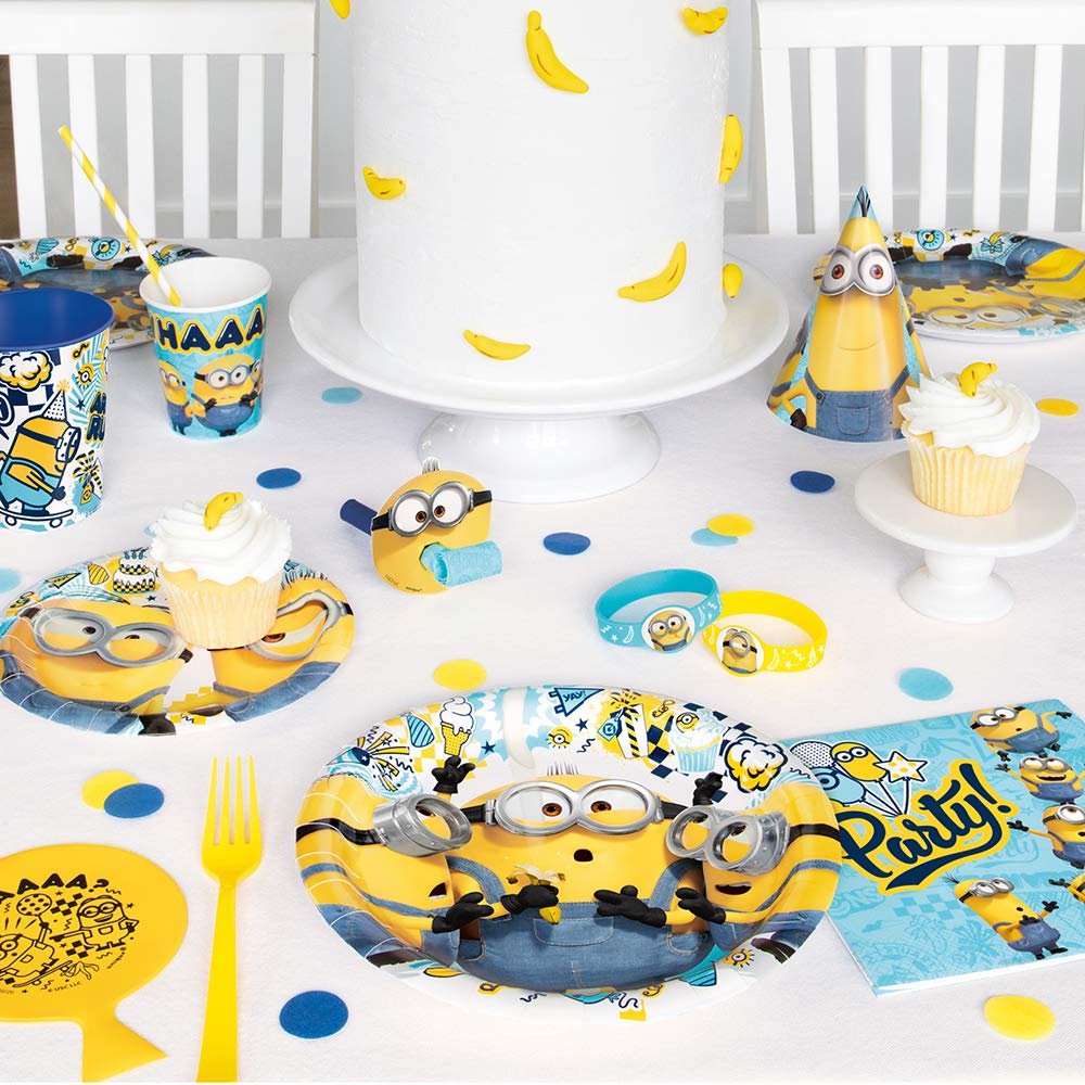 Unique Fun &amp; Festive Minions 2 Round Dinner Plates Set - 9&quot; (8 Pc.) - Perfect for Themed Parties &amp; Celebrations