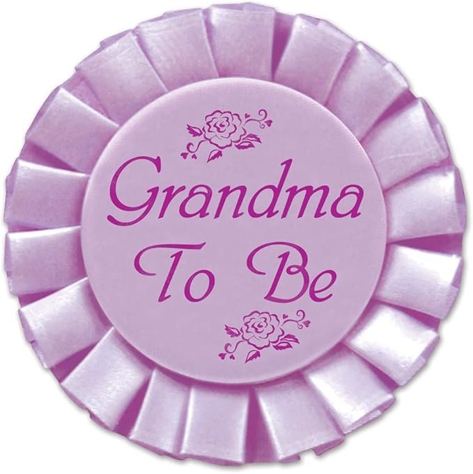 Grandma To Be Satin Button Party Accessory (1 count) (1/Pkg)