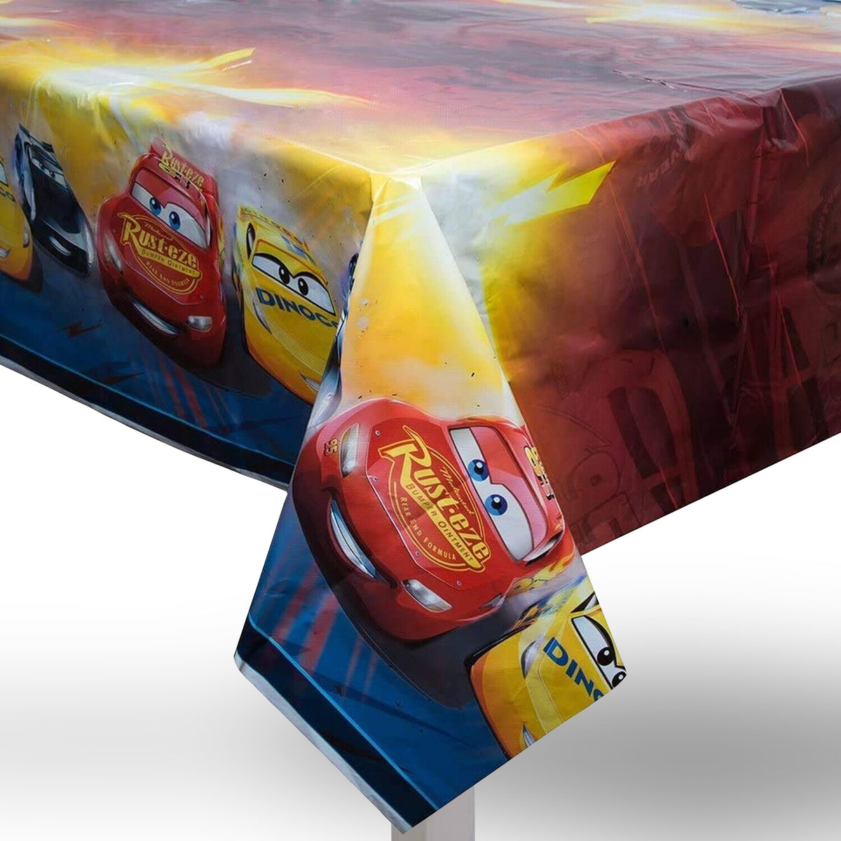 Unique Disney Cars 3 Rectangular Plastic Table Cover - 54&quot; x 84&quot;, 1 Pc