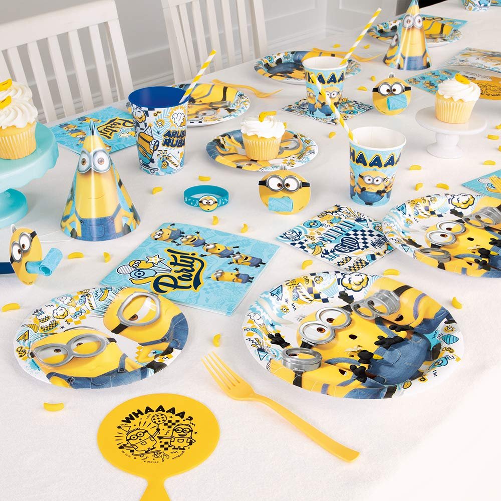 Unique Fun &amp; Festive Minions 2 Round Dinner Plates Set - 9&quot; (8 Pc.) - Perfect for Themed Parties &amp; Celebrations