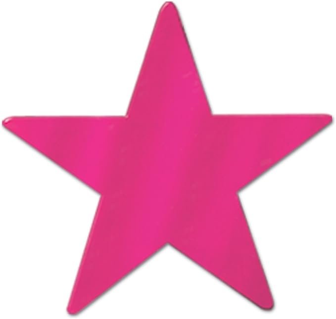 Beistle Cerise Metallic Star Cutouts