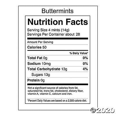 Yellow Buttermints - 14 Ounce - Individually Wrapped - 108 Pieces