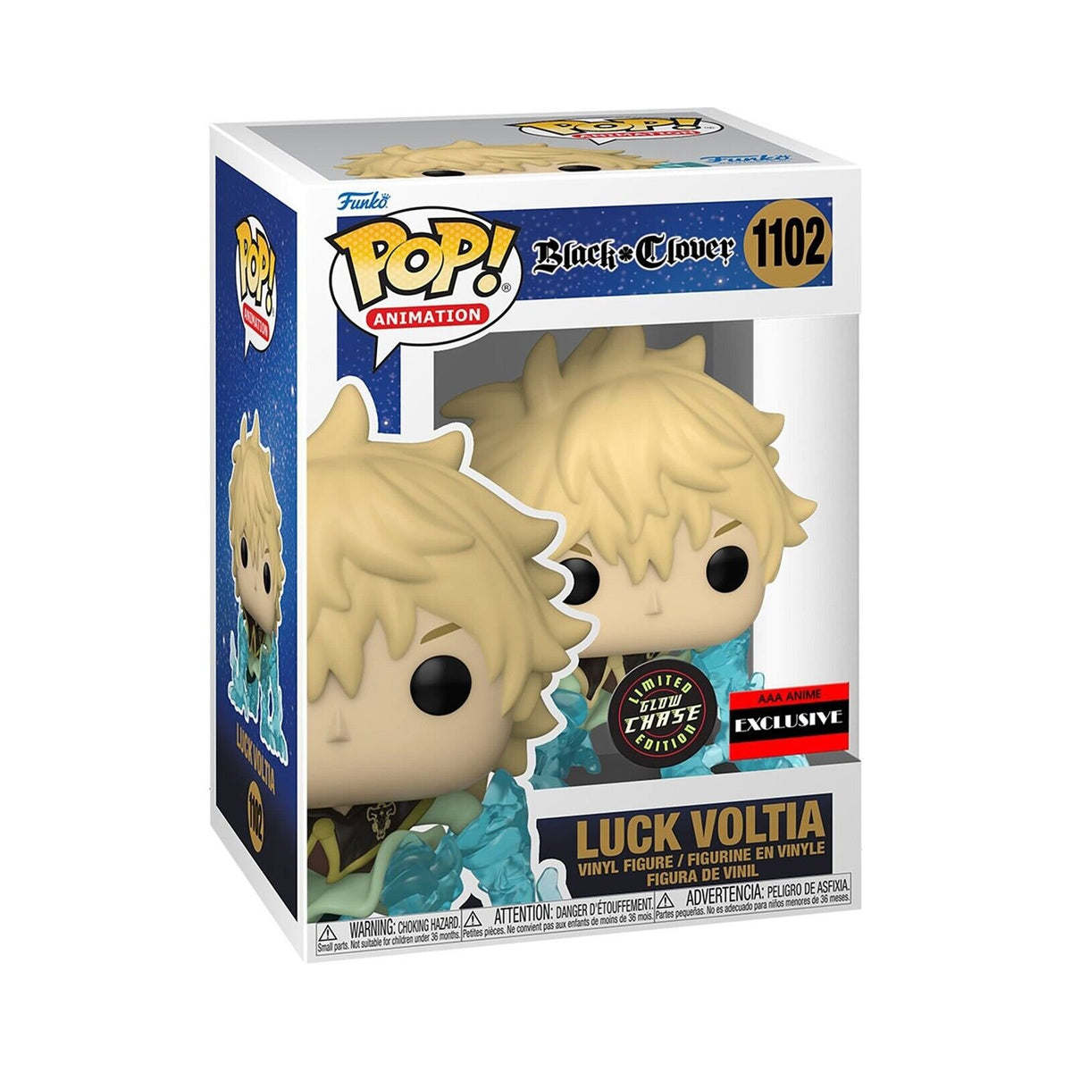 Funko Pop! Black Clover Luck Voltia with Lightning Armor ** Glow Chase Edition**