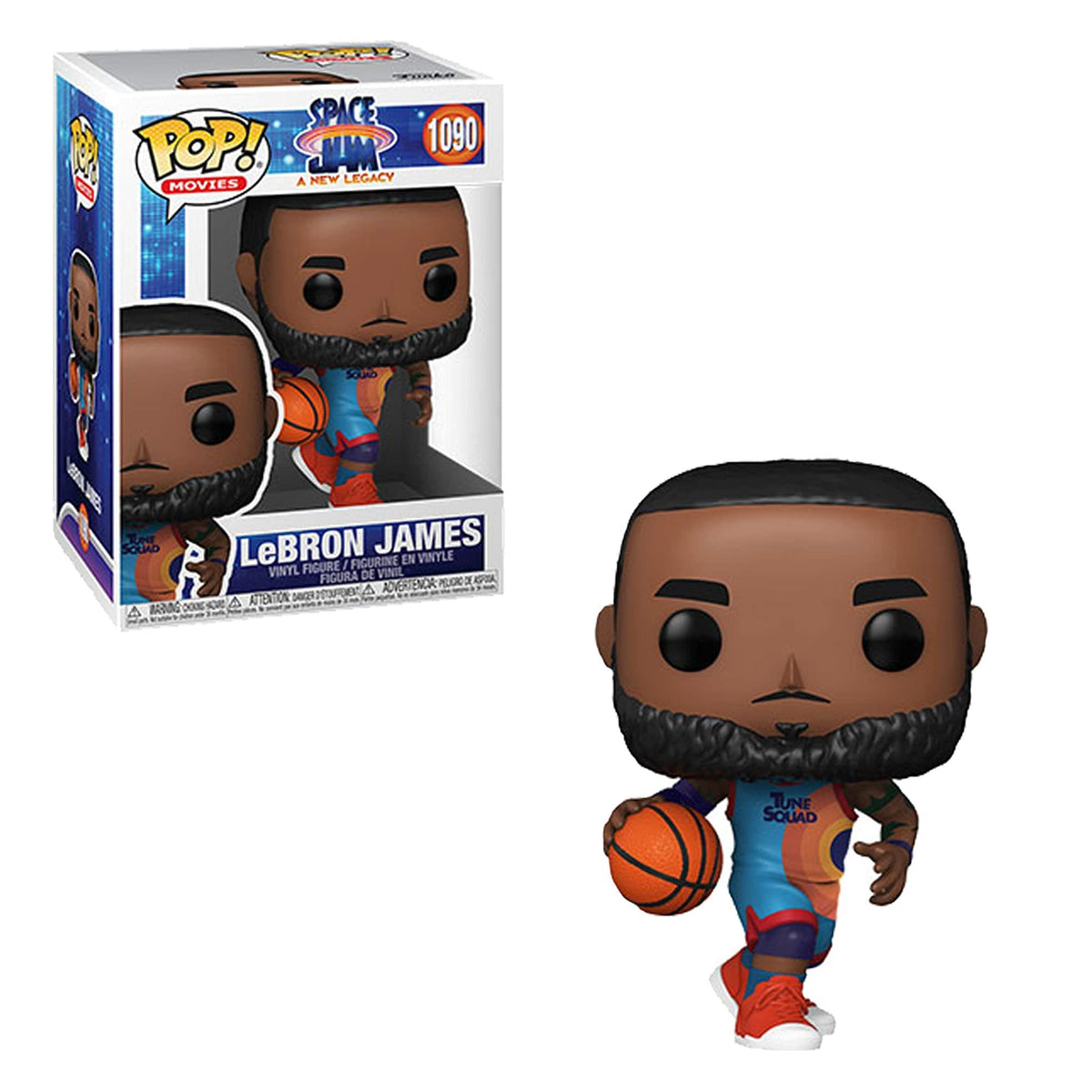 Funko POP Movies: Space Jam, A New Legacy - Lebron James Dribbling, Multicolor, 3.75 inches (56356)