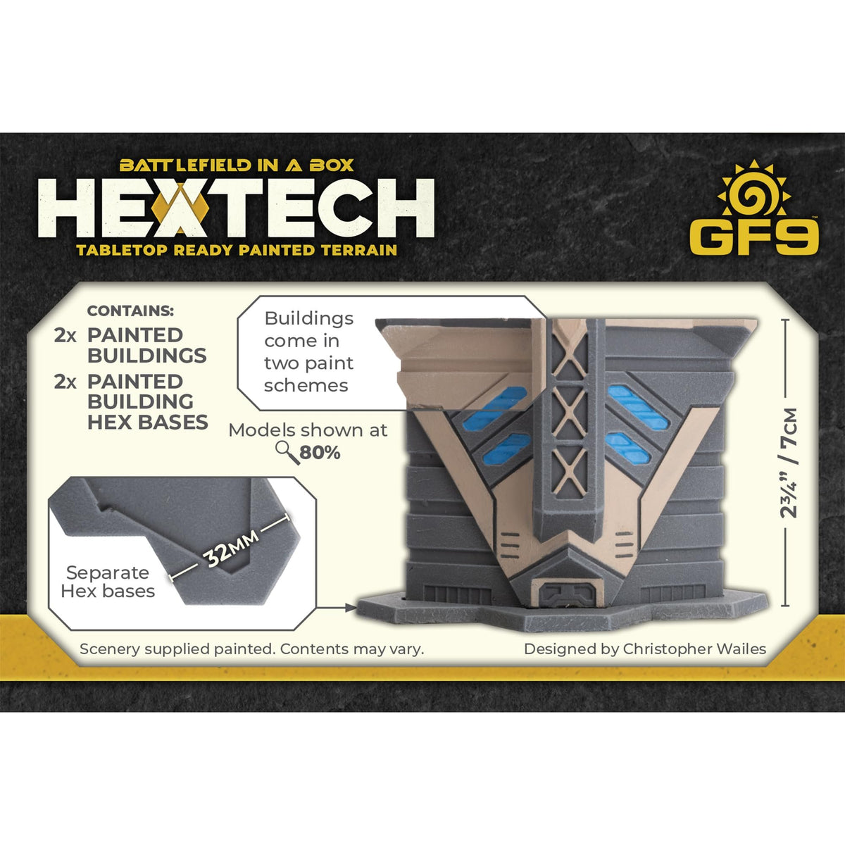 GF9: Hextech Trinity City: Condo - 2X Fully Painted Buildings, Battlefield in A Box, Tabletop Ready Painted Terrains, RPG Accessories