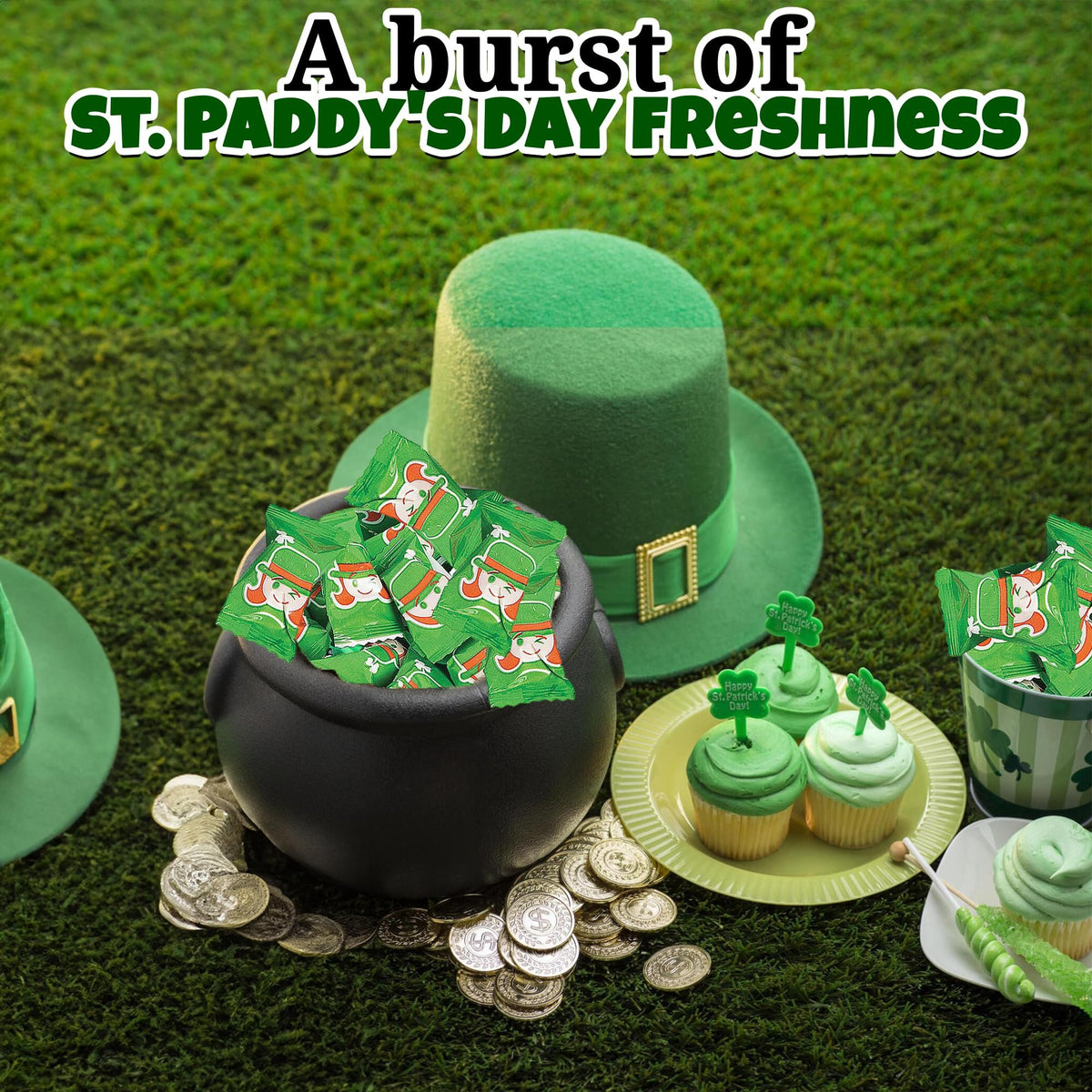 St. Patrick&#39;s Day Leprechaun Sweet Cream Buttermints Candy - 108 Pieces - Individually Wrapped