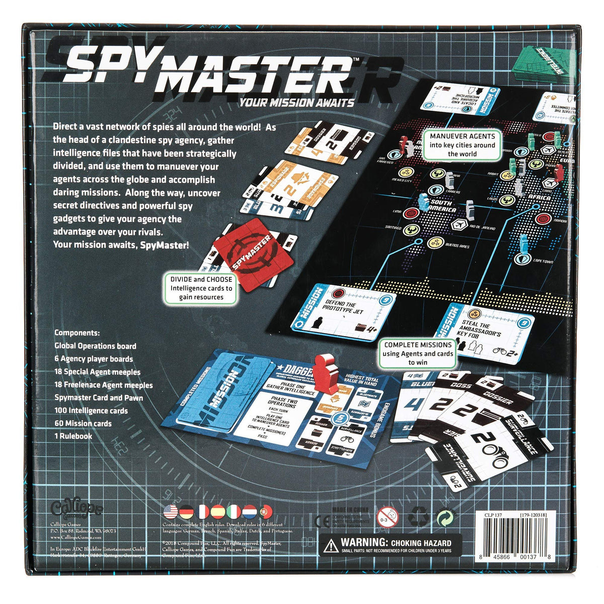 Calliope Games SpyMaster - Strategy Spy Board Game For Kids &amp; Adults - Perfect For Family Game Night - 2-6 Players