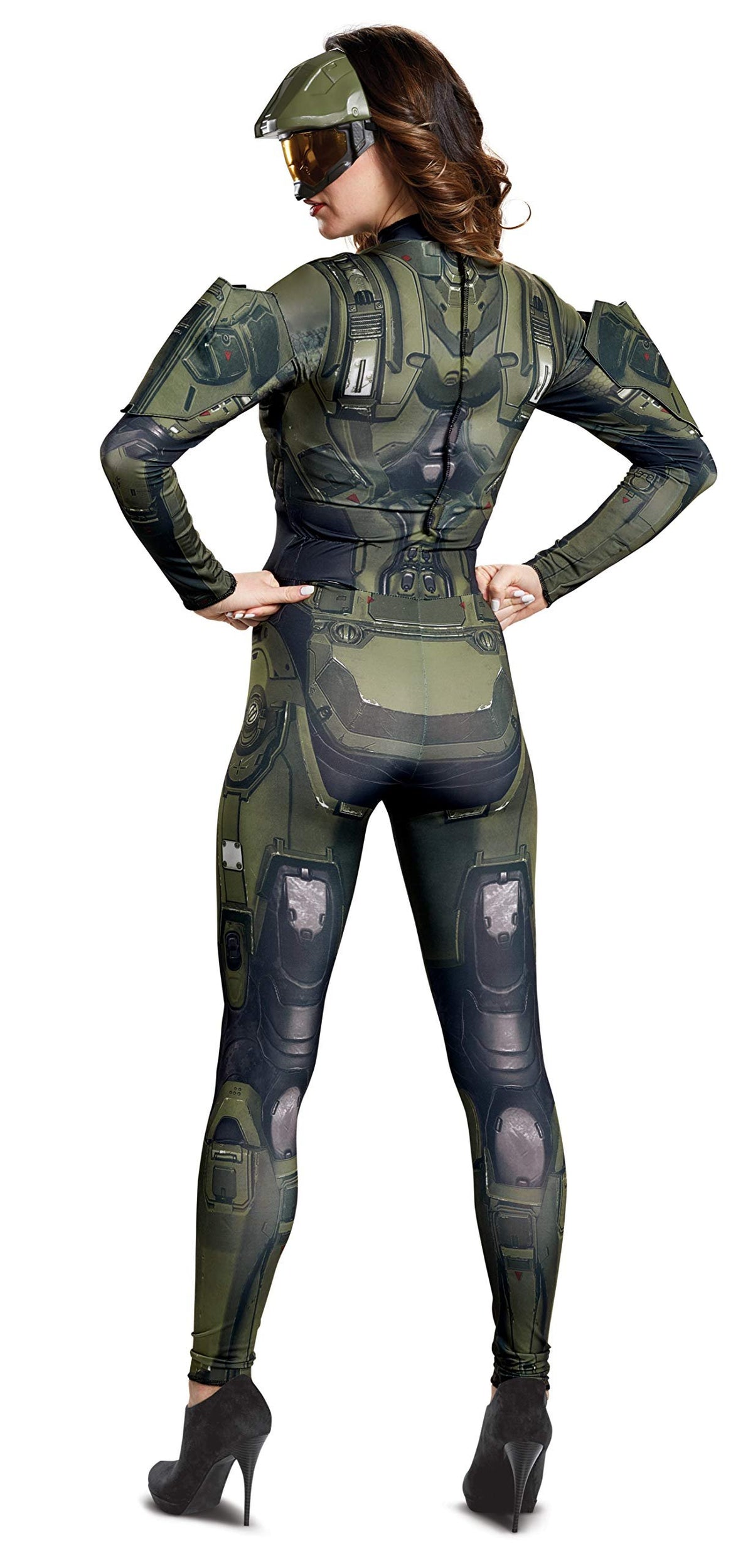 Disguise Women&#39;s Master Chief Adult Female Deluxe Costume, green, S (4-6)