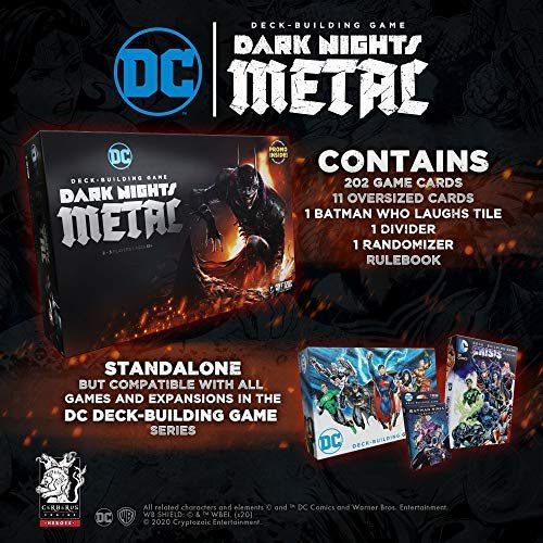 Cryptozoic Entertainment DC Deck Building Game - Dark Nights Metal - Defeat The Batman Who Laughs and his Dark Knights - for 2 to 5 Players - Ages 15