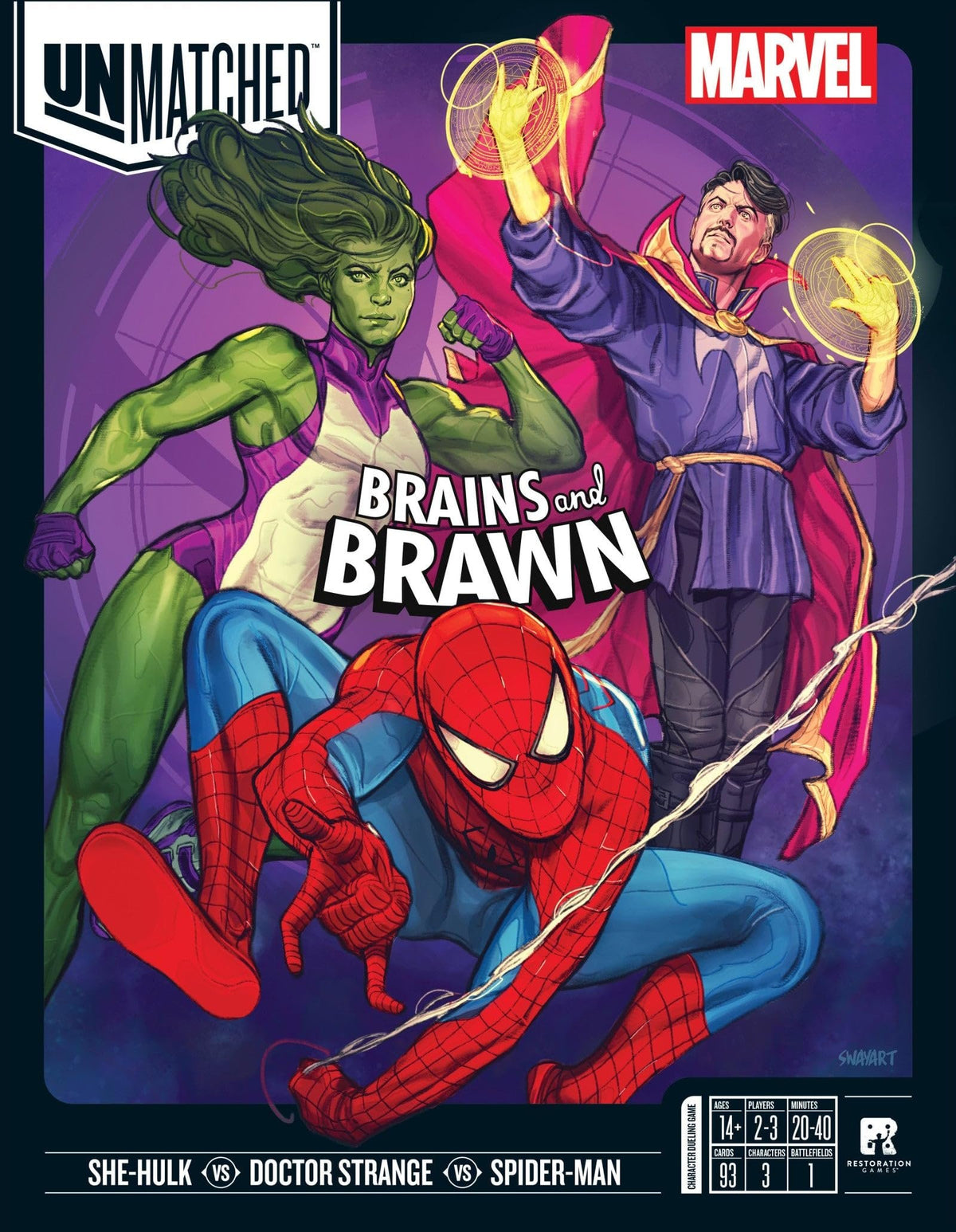 Unmatched: Marvel - Brains and Brawn - Strategy Fighting Superhero Game for Family, Teens &amp; Adults by Restoration Games