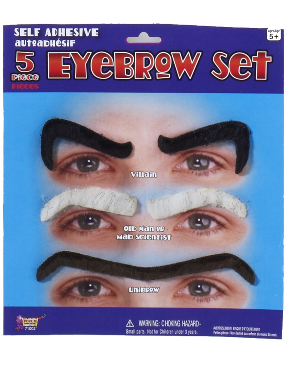 Forum Novelties Eyebrow Set, Black/Grey