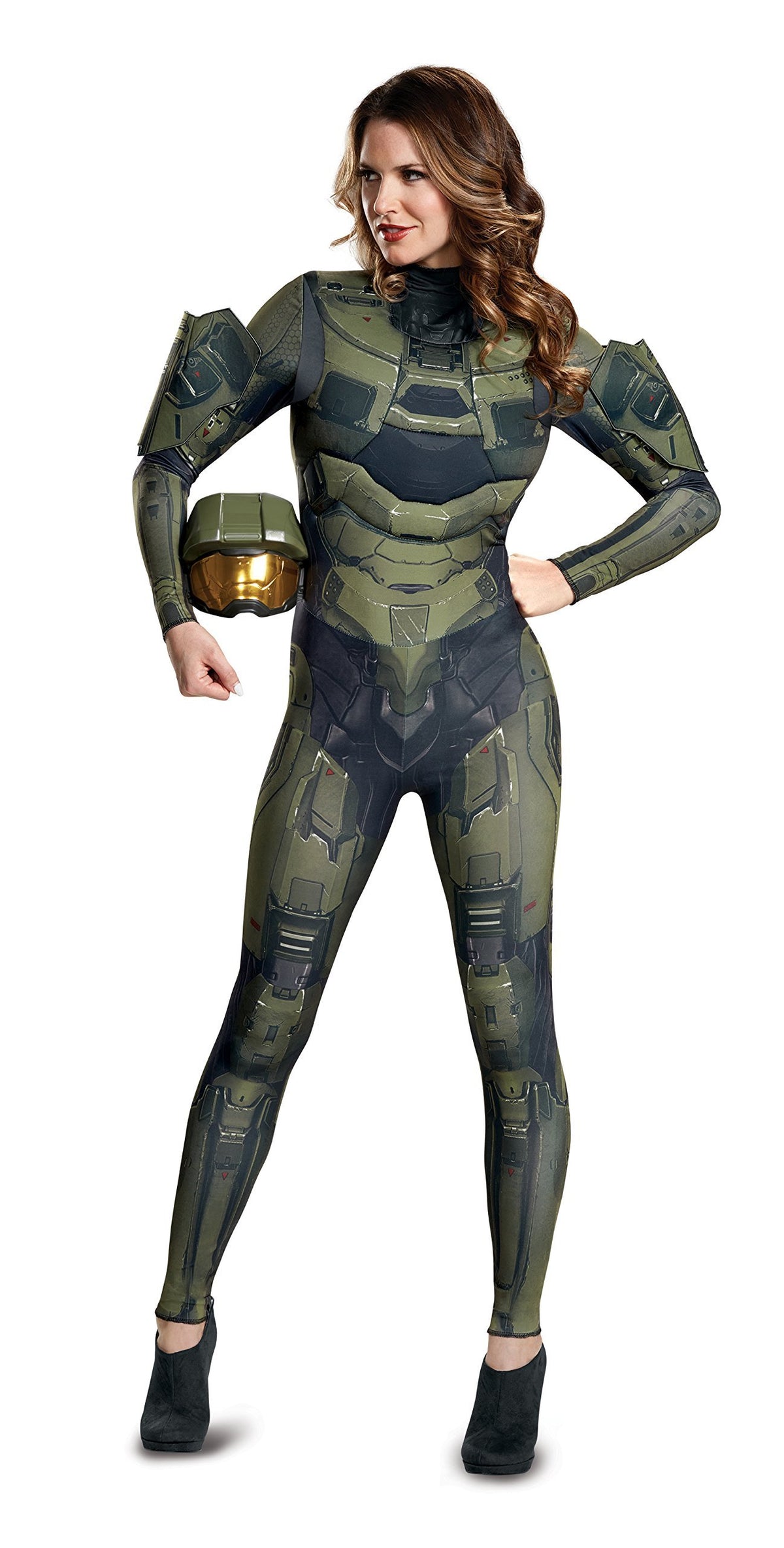 Disguise Women&#39;s Master Chief Adult Female Deluxe Costume, green, S (4-6)