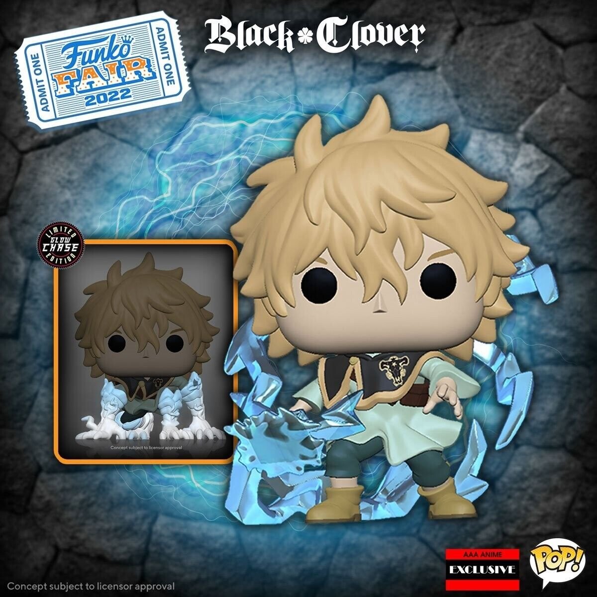 Funko Pop! Black Clover Luck Voltia with Lightning Armor ** Glow Chase Edition**