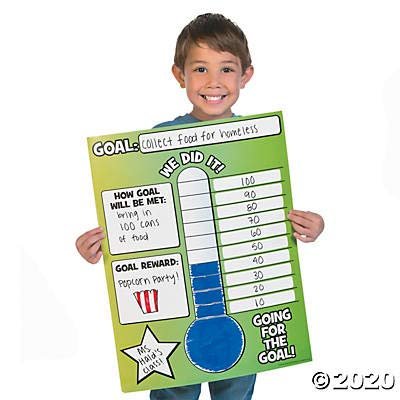 Fun Express Vertical Goal Thermometer Poster - Classroom Decorations - 6 Pieces