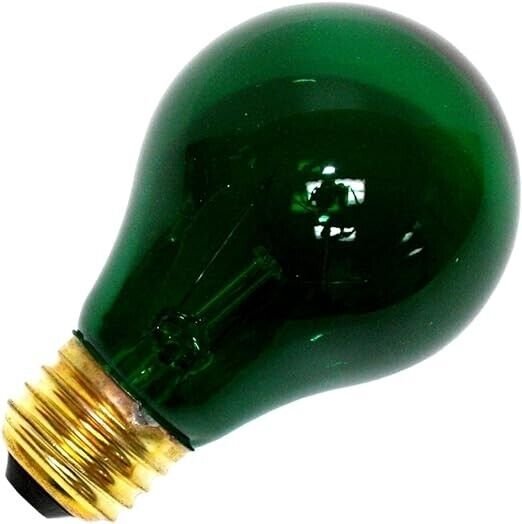 Forum Novelties 62669 Transparent Green Bulbrite 105425 25W A19 Bulb, 25 Watt