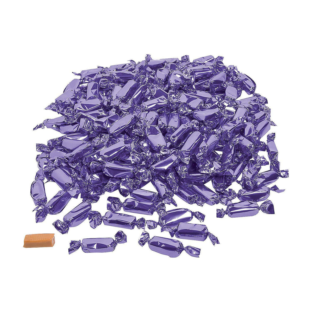 Fun Express - Purple Foil Wrapped Caramels (2lbs) for Wedding - Edibles - Soft &amp; Chewy Candy - Caramel &amp; Licorice &amp; Candy Corn - Wedding - 189 Pieces